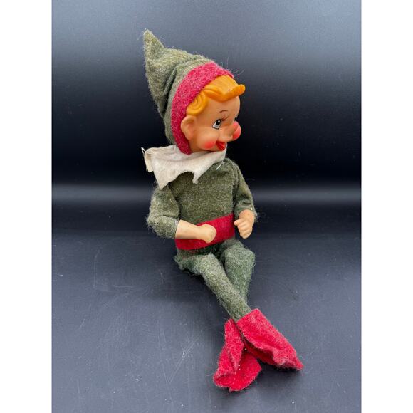 MCM Knee Hugger Elf Moving Musical Wind Up Elf Large Circa 50s/60s - Picture 2 of 7